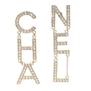 Chanel runway drop logo earrings